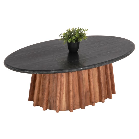 ΤΡΑΠΕΖΙ ΣΑΛΟΝΙΟΥ ΟΒΑΛ FB99934 ΜΑΣΙΦ ΑΚΑΚΙΑ-ΜΑΥΡΟ ΜΑΡΜΑΡΟ 120x70x38Υεκ.