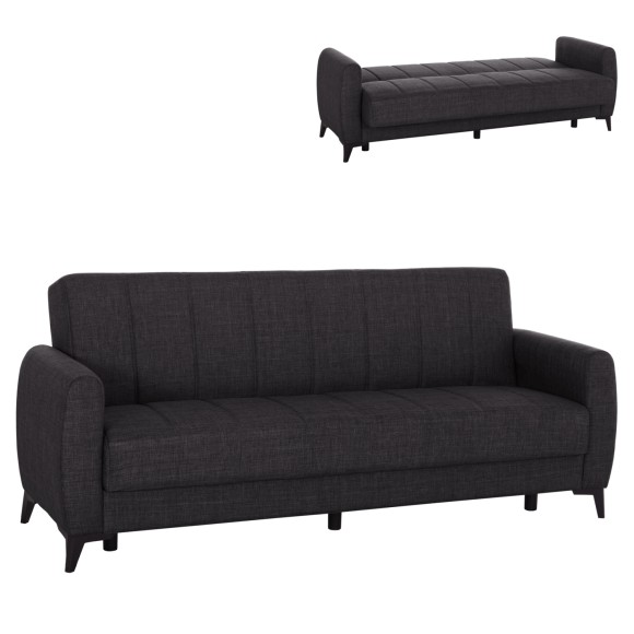 ΚΑΝΑΠΕΣ ΚΡΕΒΑΤΙ ΜΕ ΑΠΟΘ.ΧΩΡΟ TΡΙΘΕΣΙΟΣ FB93292.01 ΓΚΡΙ ΥΦΑΣΜΑ 209x76x83Υεκ.