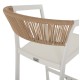 ΣΚΑΜΠΟ ΑΛΟΥΜΙΝΙΟΥ ΛΕΥΚΟ ΜΕ ΜΠΡΑΤΣΑ RATTAN & TEXTLINE 56x58x105Yεκ. FB95892.22