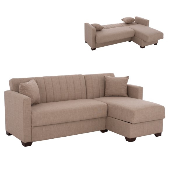 ΓΩΝΙΑΚΟΣ ΚΑΝΑΠΕΣ ΚΡΕΒΑΤΙ ΜΠΕΖ FB93244.04 200x133x77Yεκ.