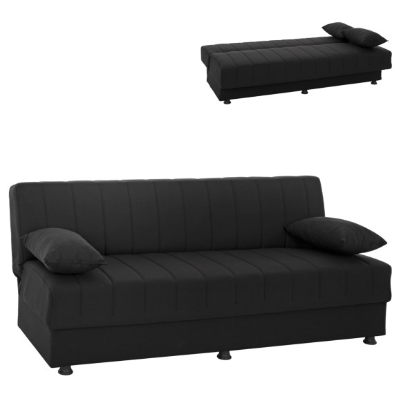 ΚΑΝΑΠΕΣ ΚΡΕΒΑΤΙ ANDRI ΤΡΙΘΕΣΙΟΣ ΜΑΥΡΟΣ FB93239.01 180x72x77 εκ.