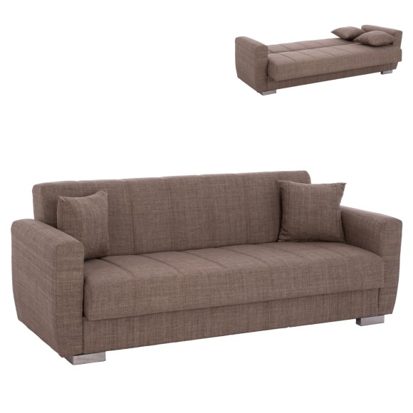 ΚΑΝΑΠΕΣ ΚΡΕΒΑΤΙ ΤΡΙΘΕΣΙΟΣ ΚΑΦΕ  FB93240.02 215x80x77 εκ.