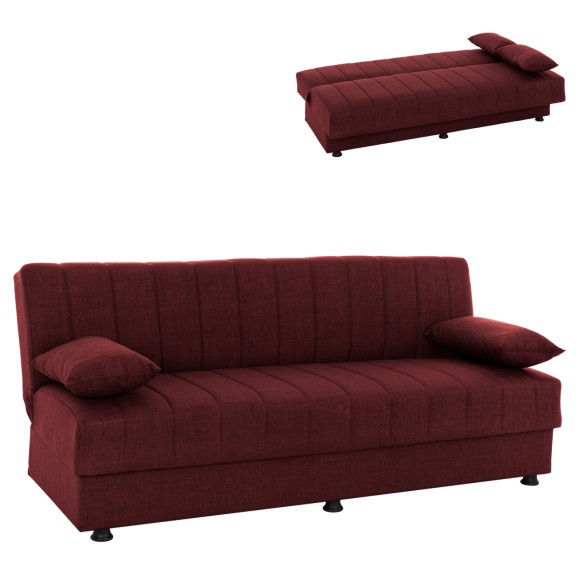 ΚΑΝΑΠΕΣ ΚΡΕΒΑΤΙ ΤΡΙΘΕΣΙΟΣ ΚΟΚΚΙΝΟ FB93239.06 180x72x77 εκ.