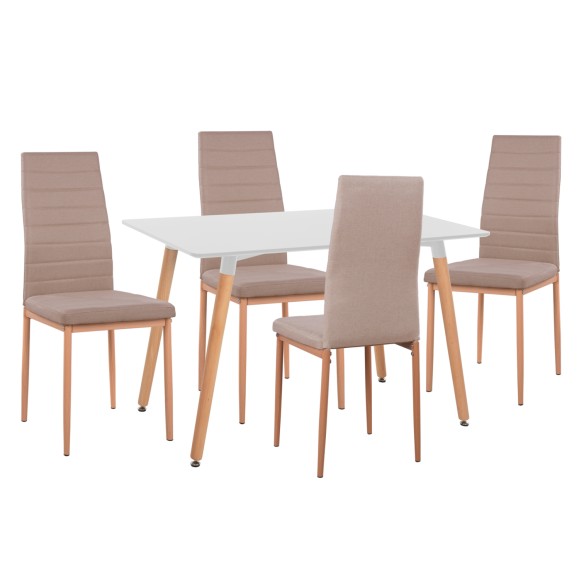 ΣΕΤ ΤΡΑΠΕΖΑΡΙΑΣ 5ΤΜΧ FB911767 ΛΕΥΚΟ MDF-ΜΠΕΖ ΥΦΑΣΜΑ