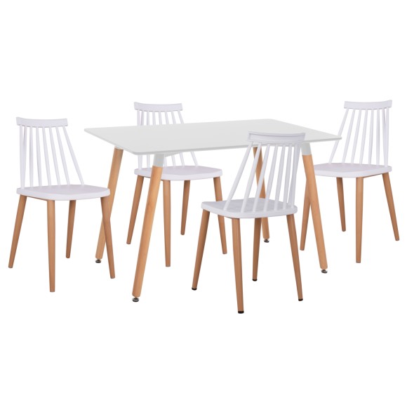 ΣΕΤ ΤΡΑΠΕΖΑΡΙΑΣ 5ΤΜΧ FB921172 MDF TOP ΣΕ ΛΕΥΚΟ-ΣΚΕΛΕΤΟΣ ΣΕ ΦΥΣΙΚΟ ΞΥΛΟΥ