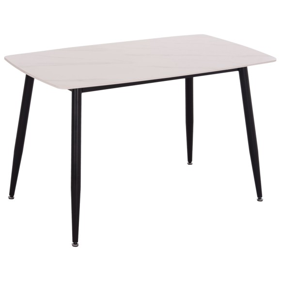 ΤΡΑΠΕΖΙ FB99854.01 ΚΕΡΑΜΙΚΟ TOP ΜΑΤ ΛΕΥΚΟ ΜΑΡΜΑΡΟ-ΜΑΥΡΟ ΜΕΤΑΛΛΟ 120x70x73Υεκ.