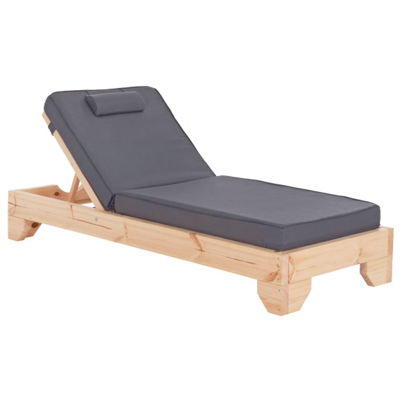 ΞΑΠΛΩΣΤΡΑ ΜΕ ΜΑΞΙΛΑΡΙ FB910777.30T ΞΥΛΟ ΠΕΥΚΟΥ--TEXTILENE ΓΚΡΙ 79x204x80Υεκ