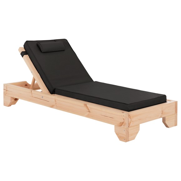 ΞΑΠΛΩΣΤΡΑ ΜΕ ΜΑΞΙΛΑΡΙ FB910776.05T ΞΥΛΟ ΠΕΥΚΟΥ--TEXTILENE ΣΕ ΜΑΥΡΟ 79x204x77Υεκ