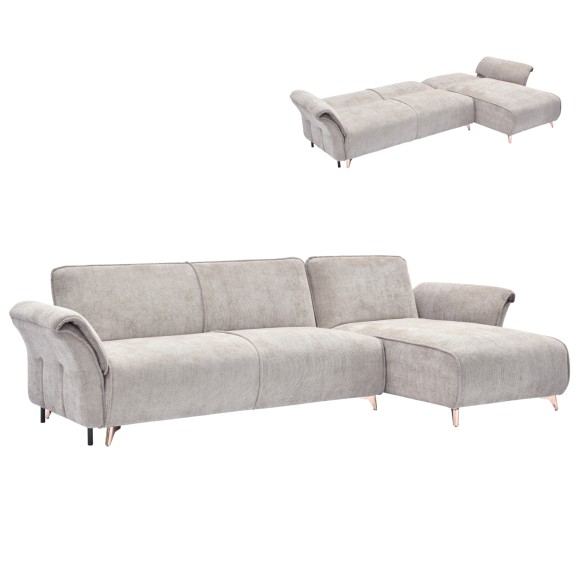 ΓΩΝΙΑΚΟΣ ΑΝΑΣΤΡ. ΚΑΝΑΠΕΣ-ΚΡΕΒΑΤΙ FB96071.05 ΜΠΕΖ ΥΦΑΣΜΑ-ΜΕΤΑΛ.ΠΟΔΙ 300x150x80Υ