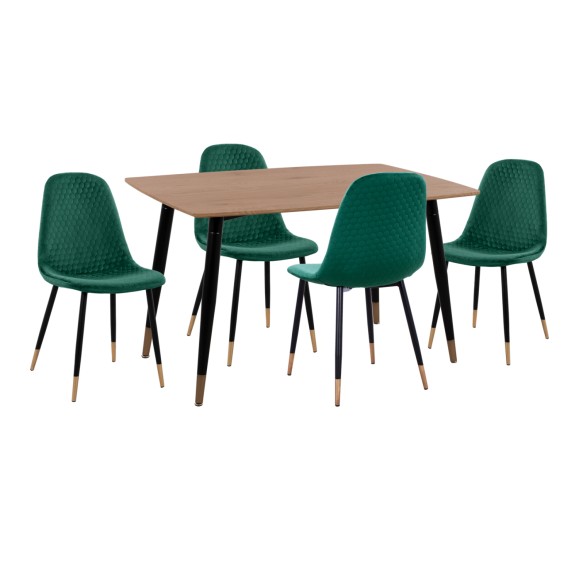 ΣΕΤ ΤΡΑΠΕΖΑΡΙΑΣ 5ΤΜΧ FB911196.03 MDF TOP-ΒΕΛΟΥΔΟ ΚΥΠΑΡΙΣΣΙ & ΜΕΤΑΛΛΟ ΜΑΥΡΟ