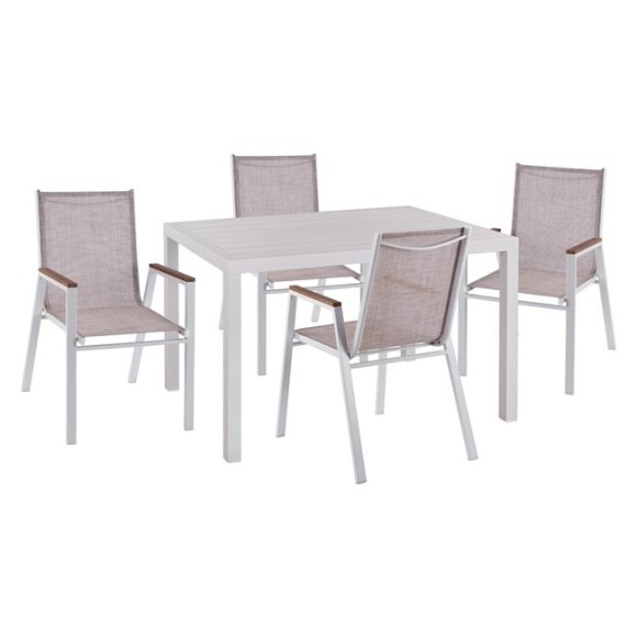 ΣΕΤ 5 ΤΜΧ ΑΛΟΥΜΙΝΙΟΥ ΜΕ ΤΡΑΠΕΖΙ 120Χ80Χ75,5Υ ΛΕΥΚΟ FB910522