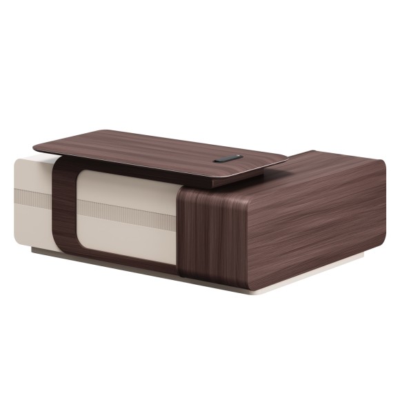 ΓΡΑΦΕΙΟ ΑΡΙΣΤΕΡΗ ΓΩΝΙΑ FB92147L ΜΕΛΑΜΙΝΗ ΣΕ ΚΑΡΥΔΙ-ΜΠΕΖ 200x160x76Υεκ