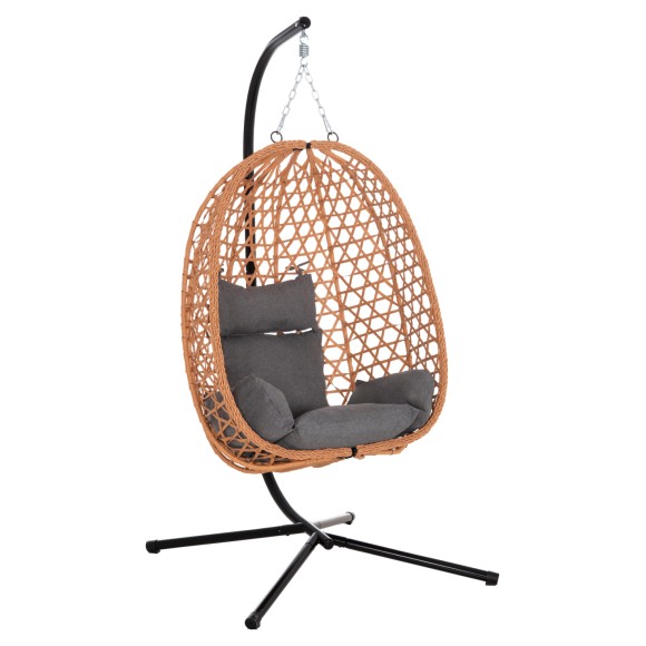 ΚΡΕΜΑΣΤΗ ΦΩΛΙΑ FB96468.05 ΜΑΥΡΟ ΜΕΤΑΛΛΟ--ΚΑΦΕ P.E.RATTAN 100x100x190Υεκ.