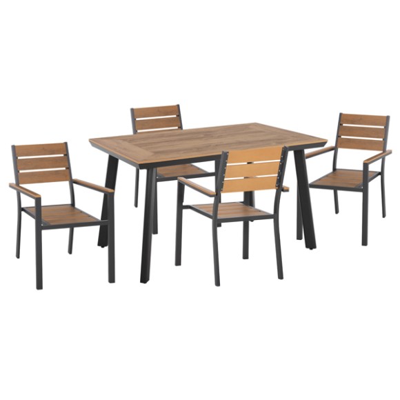 ΣΕΤ ΤΡΑΠΕΖΑΡΙΑΣ FB921197 ΤΡΑΠΕΖΙ & 4 ΠΟΛΥΘΡΟΝΕΣ-ΑΛΟΥΜΙΝΙΟ & POLYWOOD-ΑΝΘΡΑΚΙ