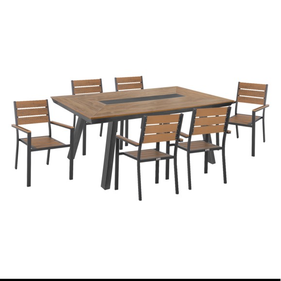 ΣΕΤ ΤΡΑΠΕΖΑΡΙΑΣ 7ΤΜΧ FB910814 ΑΛΟΥΜΙΝΙΟ ΣΕ ΓΚΡΙ--POLYWOOD