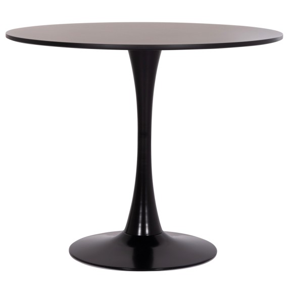 ΤΡΑΠΕΖΙ ΣΤΡΟΓΓΥΛO FB918141.02 MDF TOP-ΒΑΣΗ ΜΕΤΑΛΛΙΚΗ--ΜΑΥΡΟ Φ90x73Υεκ