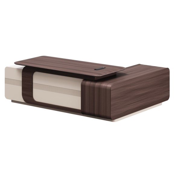 ΓΡΑΦΕΙΟ ΑΡΙΣΤΕΡΗ ΓΩΝΙΑ FB92146L ΜΕΛΑΜΙΝΗ ΣΕ ΚΑΡΥΔΙ-ΜΠΕΖ 240x180x76Υεκ