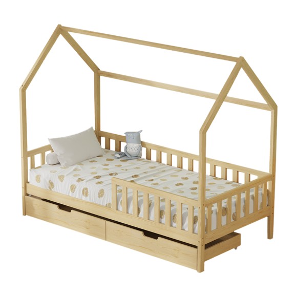 ΚΡΕΒΑΤΙ ΠΑΙΔΙΚΟ ΜΕ ΣΥΡΤΑΡΙΑ FB9724.01 ΞΥΛΟ ΠΕΥΚΟΥ ΦΥΣΙΚΟ 196x97x161Υεκ.