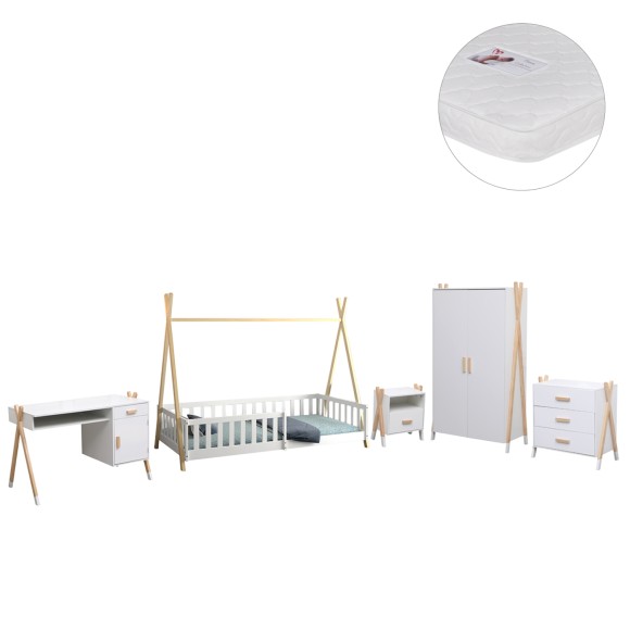 ΣΕΤ ΠΑΙΔΙΚΟΥ ΔΩΜΑΤΙΟΥ 6TMX FB921337 ΞΥΛΟ ΠΕΥΚΟΥ--ΜΕΛΑΜΙΝΗ-ΛΕΥΚΟ