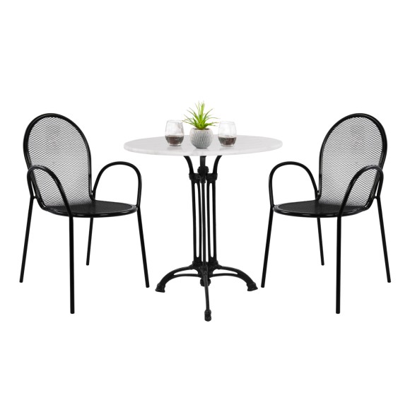 ΣΕΤ ΤΡΑΠΕΖΑΡΙΑΣ ΕΞΩΤ.ΧΩΡΟΥ 3ΤΜΧ ΣΤΡΟΓΓΥΛΟ ΤΡΑΠΕΖΙ ΜΑΡΜΑΡΟ-ΜΕΤΑΛ.ΠΟΛΥΘΡΟΝΕΣ FB911881