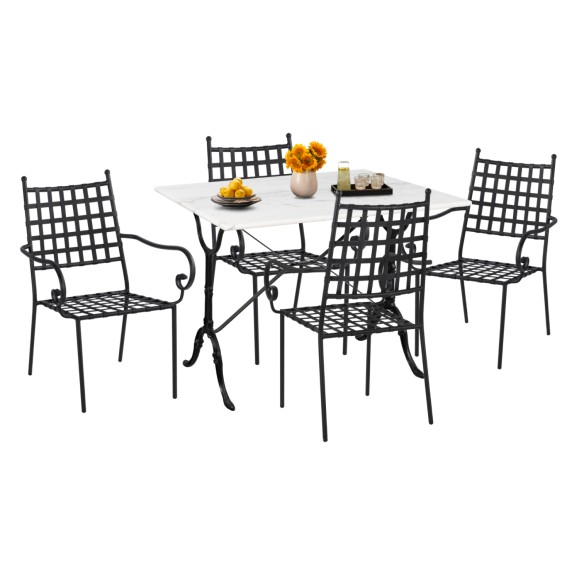 ΣΕΤ ΤΡΑΠΕΖΑΡΙΑΣ ΕΞΩΤΕΡΙΚΟΥ ΧΩΡΟΥ 5ΤΜΧ FB911874 ΜΕΤΑΛΛΟ-ΜΑΝΤΕΜΙ-ΛΕΥΚΟ ΜΑΡΜΑΡΟ