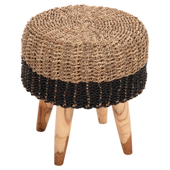 ΣΚΑΜΠΟ FB97827 ΞΥΛΟ ΤΕΑΚ ΚΑΙ SEAGRASS ΣΕ ΦΥΣΙΚΟ & ΜΑΥΡΟ Φ43x45Yεκ.