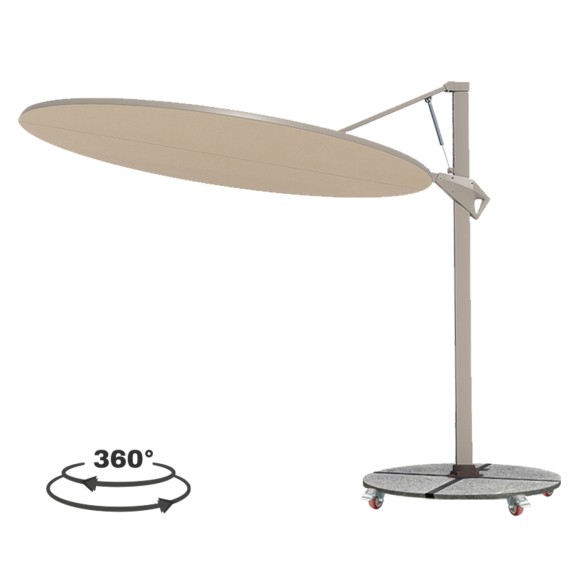 ΟΜΠΡΕΛΑ ΜΕ ΒΑΣΗ FB921285.01 ΑΛΟΥΜΙΝΙΟ & ΓΡΑΝΙΤΗΣ-ΜΟΛΥΒΙ ΧΡΩΜΑ Φ2,2μ