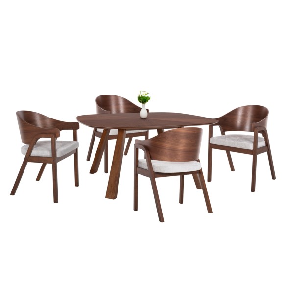 ΣΕΤ ΤΡΑΠΕΖΑΡΙΑΣ 5ΤΜΧ FB921340 ΤΕΤΡΑΓΩΝΟ ΤΡΑΠΕΖΙ ΑΠΟ MDF--ΚΑΡΕΚΛΕΣ ΑΠΟ RUBBERWOOD