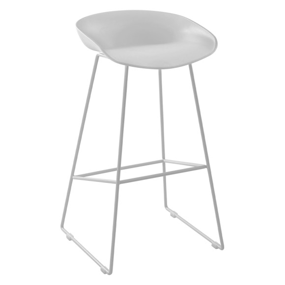 ΣΚΑΜΠΟ ΜΕΤΑΛΛΙΚΟ FB98450.01 ΜΕ ΚΑΘΙΣΜΑ PP ΛΕΥΚΟ 47x47x83 εκ. - 2τμχ