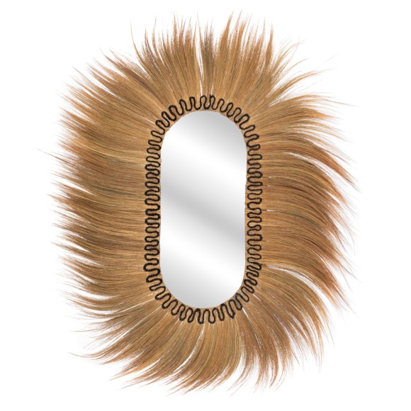 ΚΑΘΡΕΠΤΗΣ ΤΟΙΧΟΥ ΟΒΑΛ ΙΝΕΣ RAYUNG GRASS ΣΕ ΧΡΩΜΑ ΦΥΣΙΚΟ ΜΑΥΡΟ 110x5x160Yεκ.FB97803