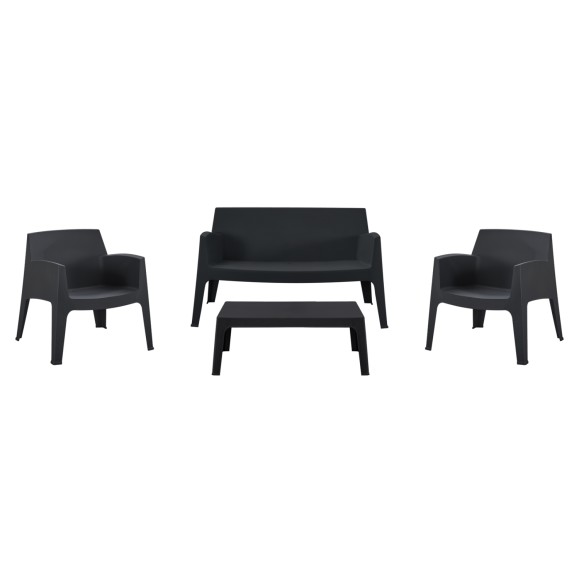 ΣΕΤ LOUNGE 4ΤΜΧ FB921275.02 ΜΑΥΡΟ ΠΟΛΥΠΡΟΠΥΛΕΝΙΟ