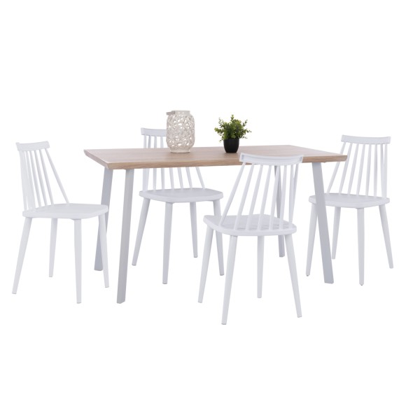 ΣΕΤ ΤΡΑΠΕΖΑΡΙΑΣ 5ΤΜΧ FB910634 MDF TOP ΣΕ SONAMA--ΛΕΥΚΕΣ ΚΑΡΕΚΛΕΣ