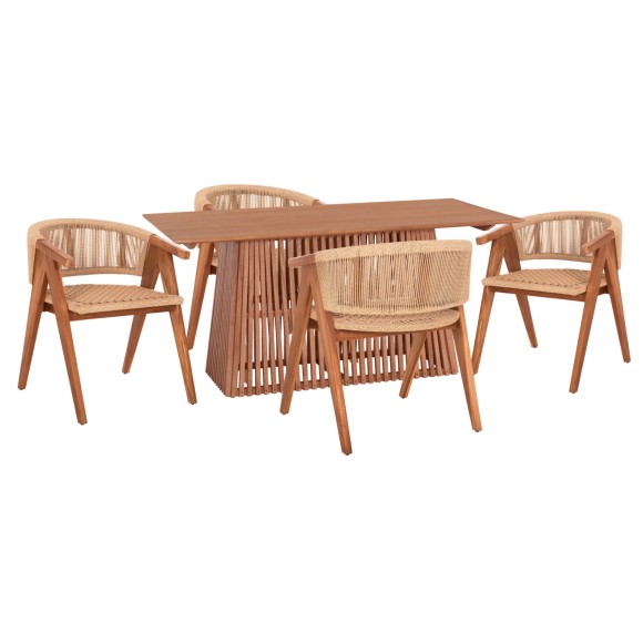 ΣΕΤ ΤΡΑΠΕΖΑΡΙΑΣ 5ΤΜΧ FB921078.03 ΟΡΘΟΓΩΝΙΟ ΤΡΑΠΕΖΙ & 4 ΚΑΡΕΚΛΕΣ