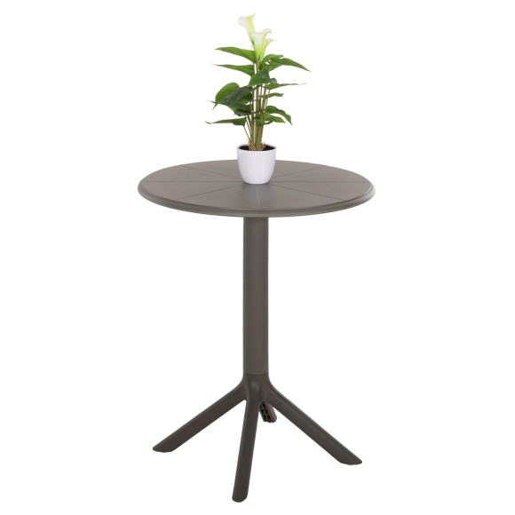 ΤΡΑΠΕΖΙ ΠΟΛΥΠΡΟΠΥΛΕΝΙΟΥ ΣΤΡΟΓΓΥΛΟ FB96124.11 ΛΕΥΚΟ Φ61x77Υεκ.