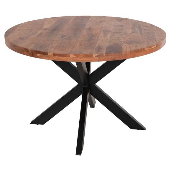 ΤΡΑΠΕΖΙ ΣΤΡΟΓΓΥΛΟ FB99903 4εκ.ΠΑΧΟΣ ΜΑΣΙΦ ΞΥΛΟ ΑΚΑΚΙΑΣ Φ120Χ77Υεκ