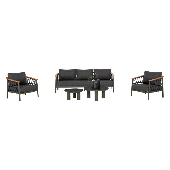 ΣΕΤ ΣΑΛΟΝΙ 5ΤΜΧ FB96426.07 ΠΡΑΣΙΝΟ ΑΛΟΥΜΙΝΙΟ-ΑΝΘΡΑΚΙ ΣΧΟΙΝΙ-OLEFIN