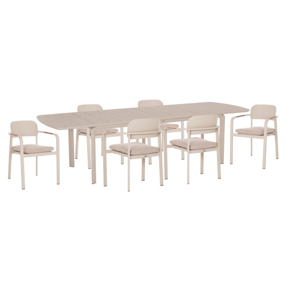 ΣΕΤ ΤΡΑΠΕΖΑΡΙΑΣ ΕΞ.ΧΩΡΟΥ 6 ΘΕΣΕΩΝ FB910726.05 ΜΠΕΖ ΑΛΟΥΜΙΝΙΟ-ΕΠΕΚΤΕΙΝΟΜΕΝΟ ΤΡΑΠΕΖΙ