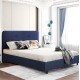 ΚΡΕΒΑΤΙ ΜΕ ΑΠΟΘΗΚΕΥΤΙΚΟ ΑΠΟ ΜΠΛΕ ΥΦΑΣΜΑ FB9631.08 ΓΙΑ ΣΤΡΩΜΑ 160x200 εκ.
