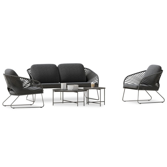 ΣΕΤ ΣΑΛΟΝΙ ΕΞ.ΧΩΡΟΥ 5ΤΜΧ FB96504.01 ΜΕΤΑΛΛΟ-ΣΧΟΙΝΙ-ΓΥΑΛΙ--ΓΚΡΙ