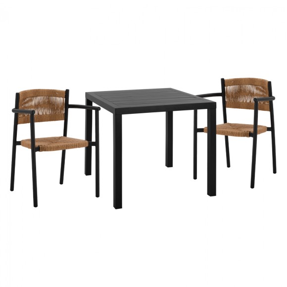 ΣΕΤ ΤΡΑΠΕΖΑΡΙΑ 3ΤΜΧ ΤΡΑΠΕΖΙ ΑΛΟΥΜΙΝΙΟΥ 80X80 & ΠΟΛΥΘΡΟΝΕΣ ΑΝΘΡΑΚΙ FB911439