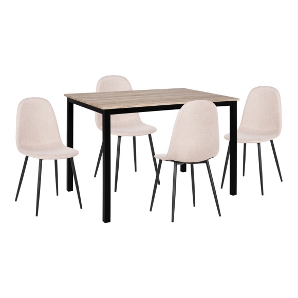 ΣΕΤ ΤΡΑΠΕΖΑΡΙΑΣ 5ΤΜΧ FB921114 ΤΡΑΠΕΖΙ & 4 ΚΑΡΕΚΛΕΣ ΥΦΑΣΜΑ ΜΠΕΖ