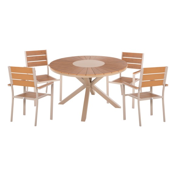 ΣΕΤ ΤΡΑΠΕΖΑΡΙΑΣ ΕΞ. ΧΩΡΟΥ 5ΤΜΧ FB921161 ΑΛΟΥΜΙΝΙΟ ΣΕ ΣΑΜΠΑΝΙ & POLYWOOD