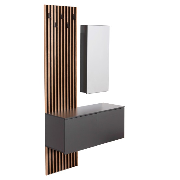 ΕΠΙΠΛΟ ΕΙΣΟΔΟΥ ΜΕ ΚΑΘΡΕΠΤΗ FB918080.02 ΜΕΛΑΜΙΝΗ ΣΟΝΑΜΑ-ΓΚΡΙ 100x37x200Υεκ