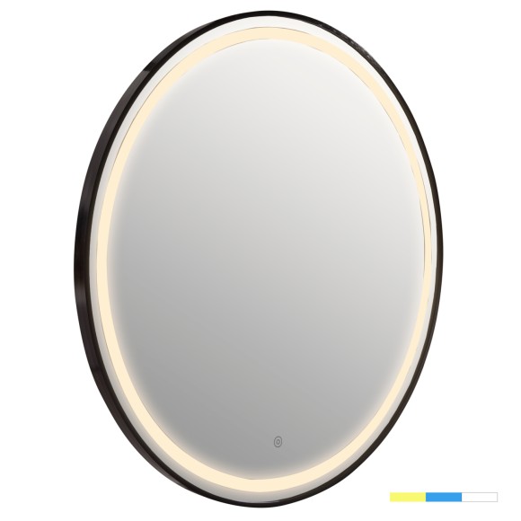 ΚΑΘΡΕΠΤΗΣ ΤΟΙΧΟΥ ΣΤΡΟΓΓΥΛΟΣ FB94503.01 ΑΛΟΥΜΙΝΙΟ ΣΕ ΜΑΥΡΟ-ΦΩΤΙΣΜΟΣ LED Φ80εκ.