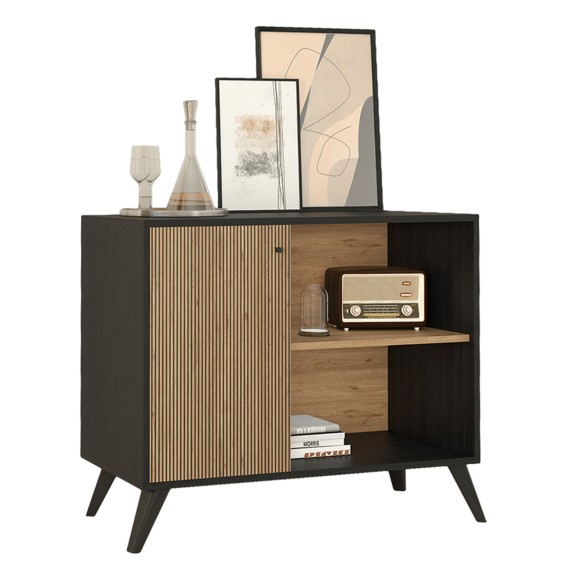 ΜΠΟΥΦΕΣ-ΚΟΝΣΟΛΑ ΜΕΛΑΜΙΝΗΣ FB99442.11 ΜΑΥΡΟ-ΦΥΣΙΚΟ 100x40x78.5Υεκ.