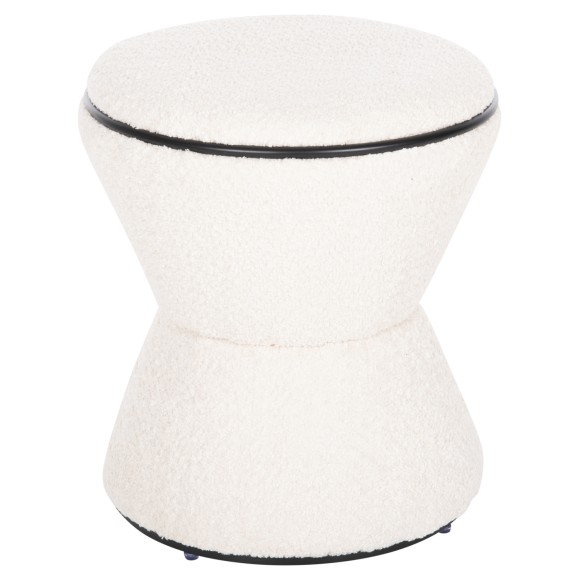 ΣΚΑΜΠΟ ΣΤΡΟΓΓΥΛΟ FB99604.06 ΜΠΟΥΚΛΕ ΥΦΑΣΜΑ ΕΚΡΟΥ-ΜΑΥΡΗ ΛΕΠΤΟΜΕΡΕΙΑ Φ38x44 εκ.