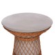 ΒΟΗΘΗΤΙΚΟ ΤΡΑΠΕΖΙ ΣΤΡΟΓΓΥΛΟ DELIA FB918167.03 FIBER CEMENT ΓΚΡΙ & RATTAN Φ40x45Υεκ