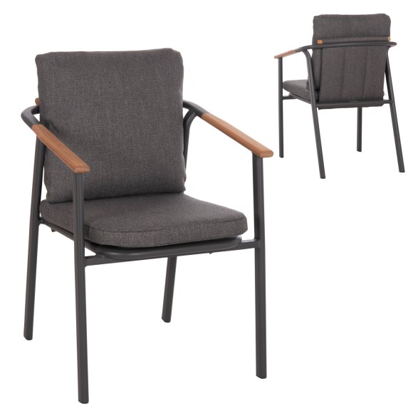 ΠΟΛΥΘΡΟΝΑ ΑΛΟΥΜΙΝΙΟΥ FB96204.01 ΣΚΕΛΕΤΟΣ & OLEFIN ΣΚΟΥΡΟ ΓΚΡΙ 60x55.5x90Υεκ