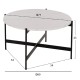 ΣΕΤ 2ΤΜΧ ΤΡΑΠΕΖΙΑ ΣΑΛΟΝΙΟY FB921089.04 MDF ΛΕΥΚΟ ΜΑΡΜΑΡΟ Φ80εκ & Φ50εκ