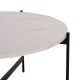ΣΕΤ 2ΤΜΧ ΤΡΑΠΕΖΙΑ ΣΑΛΟΝΙΟY FB921089.04 MDF ΛΕΥΚΟ ΜΑΡΜΑΡΟ Φ80εκ & Φ50εκ